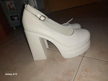 Scarpe da cerimonia bianche tacco 12 nuove