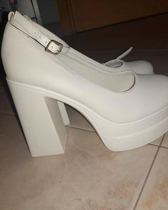 Scarpe da cerimonia bianche tacco 12 nuove