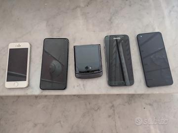 Razr 5g,iPhone 5s,Sam S10e,SamS7 duos,Asus Zenf 8
