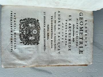 Libro 1761 Andrea Tacquet, Elementa Geometriae