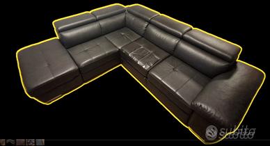 Divano angolare ecopelle nero 280x240 cm