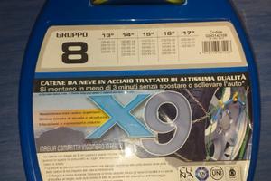 Catene da neve CORA X9 Gruppo 8 – 9 mm – valigetta