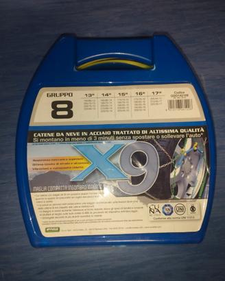 Catene da neve CORA X9 Gruppo 8 – 9 mm – valigetta