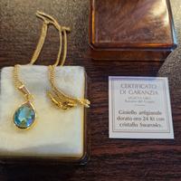collana con cristallo swarosky azzurro