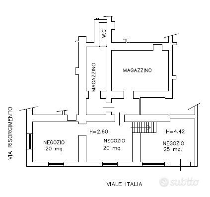 Viale italia locale fronte strada