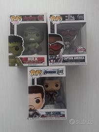 Lotto 3 funko pop marvel hulk cap tony 68 819