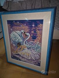 Quadro a mezzo punto "La danza del cigno"
