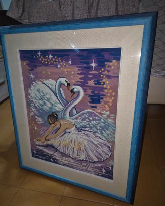 Quadro a mezzo punto "La danza del cigno"