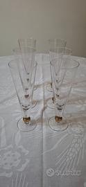 Set Vintage di 6 Calici di Cristallo di Murano