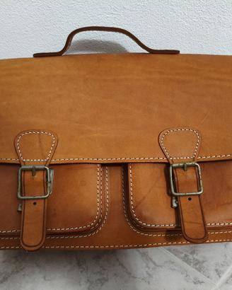Borsa Cartella Professionale in Pelle Vintage - Or