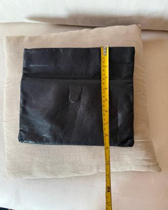 Pochette / Clutch in vera pelle nera