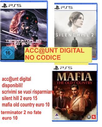 PS5 SILENT HILL 2 terminator  MAFIA OLD scrivimi