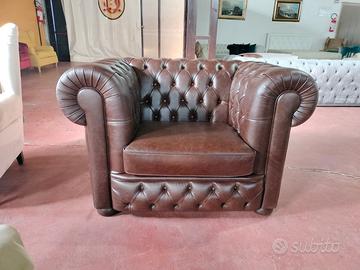 Chesterfield poltrona max in pelle vintage brown