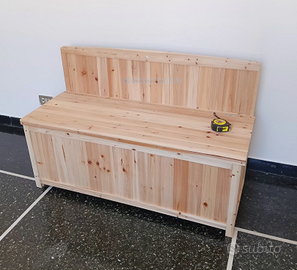 Panca Contenitore da Esterno in Legno di Abete Na