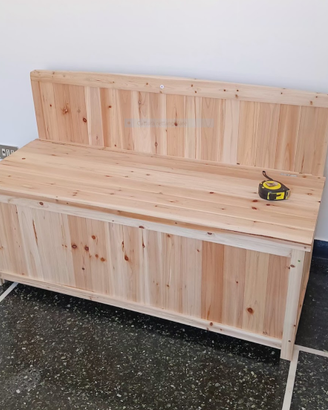 Panca Contenitore da Esterno in Legno di Abete Na
