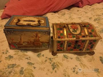 tre scatole latta  anni 60