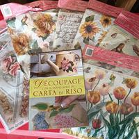 libro decoupage + carta di riso 