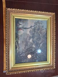 Quadro Stampa Corot Mortefontaine Cornice Dorata