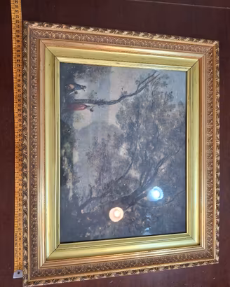 Quadro Stampa Corot Mortefontaine Cornice Dorata