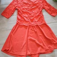 Abito nuovo cerimonia elegante corallo