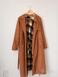 Cappotto lungo effetto camoscio
