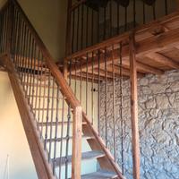 ringhiera, scala in legno