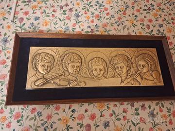Quadro Ottaviani bassorilievo Angeli suonatori arg