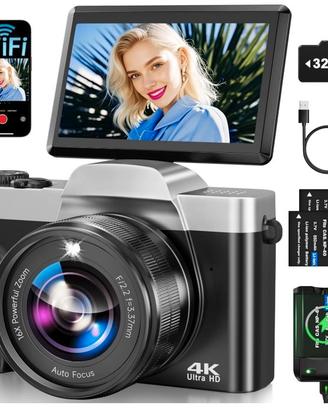 Macchina Fotografica Digitale 4K 64MP