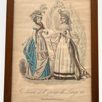 Stampa antica di moda con cornice - 1870