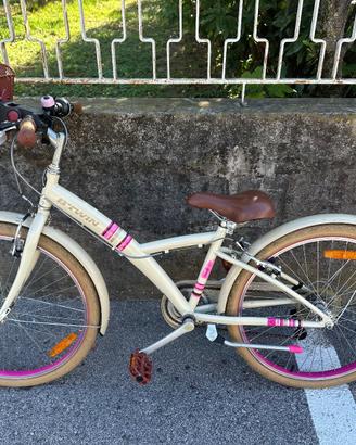 Bici bambina 24" B'TWIN Poply - Con cestino/cambio