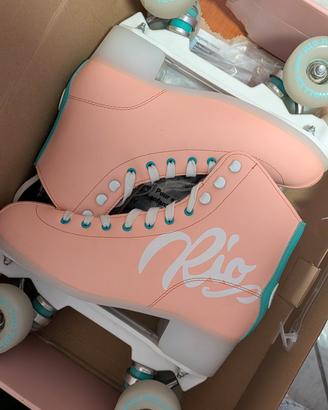 Pattini a rotelle Rio Roller rosa e turchese – in 