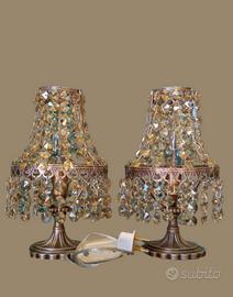 coppia abat-jour vintage con Swarovski