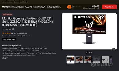 LG Monitor Gaming UltraGear OLED 32"