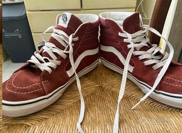 scarpe vans SK8-HI in pelle scamosciata bordeaux