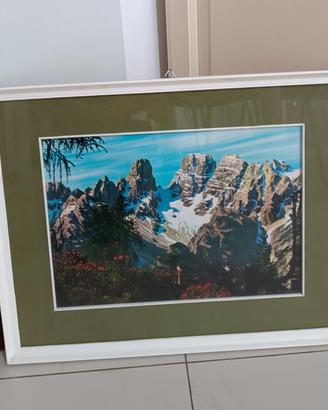 quadro monti montagne Italia cornice in legno