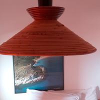 Lampada a sospensione in canna anni 60