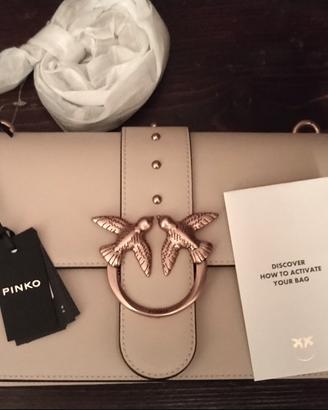 borsa Pinko love one classic beige nuova e grande 