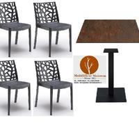 Set Tavoli HPL Sedie Polipropilene Bar Pub 0820 