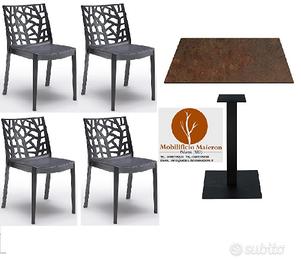 Set Tavoli HPL Sedie Polipropilene Bar Pub 0820 