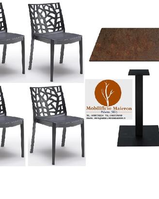 Set Tavoli HPL Sedie Polipropilene Bar Pub 0820 