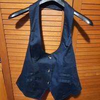 top allacciato al collo, gilet blu tg 44 