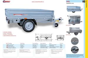Rimorchio 750Kg Cresci A6L 2x1.5Mt 4 Sponde Apribi