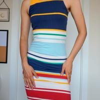 vestito aderente multicolor