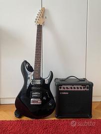 Chitarra con amplificatore