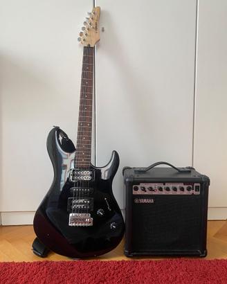 Chitarra con amplificatore