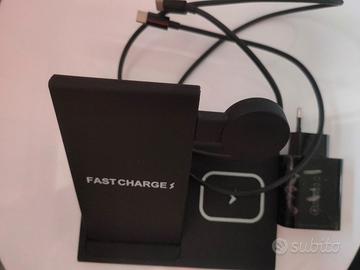 caricatore wireless 3 in 1 nuovo con caricatore