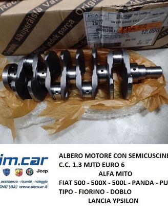 Albero motore Fiat 500, Punto, Fiorino Lancia Ypsi