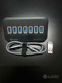 Hub USB 3.2 Gen1 Phixero 7 Porte con Cavo