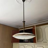 Lampadario vintage a disco vetri Murano