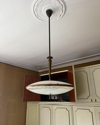 Lampadario vintage a disco vetri Murano